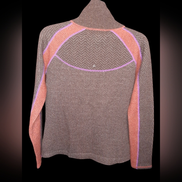 Prana Brown and Orange Quarter-Zip Sweater Med - Picture 11 of 11
